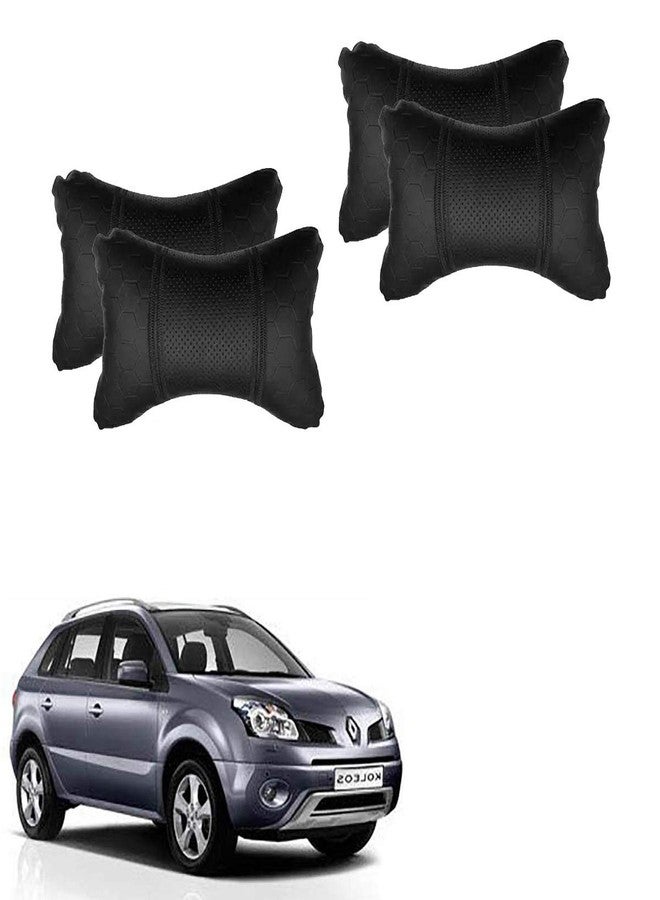 AdroitZ Black Neck Rest Soft Cushion in Leatherette Material Football Design for Car (Pair of 2)_219 - Image 1